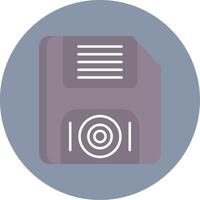 Floppy Disk Flat Circle Icon vector