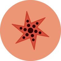 Starfish Flat Circle Icon vector