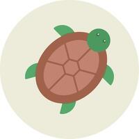 Turtle Flat Circle Icon vector