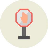 Stop Flat Circle Icon vector