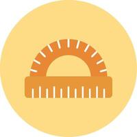 Protractor Flat Circle Icon vector
