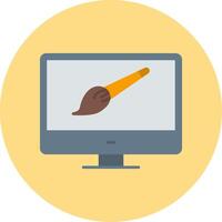 Brush Flat Circle Icon vector