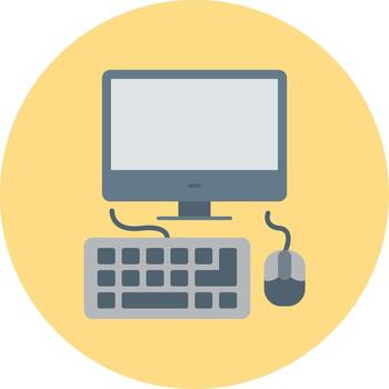 informática plano circulo icono vector