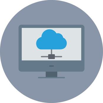 Computing Flat Circle Icon vector