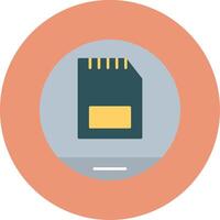 Memory Card Flat Circle Icon vector