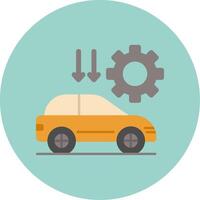 Car Settting Flat Circle Icon vector