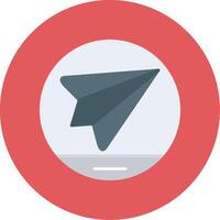 Paper Plane Flat Circle Icon vector