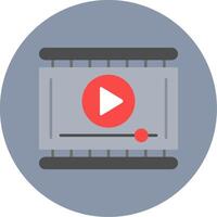 Video Player Flat Circle Icon vector