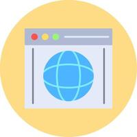 Browser Flat Circle Icon vector