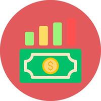 Money Growth Flat Circle Icon vector