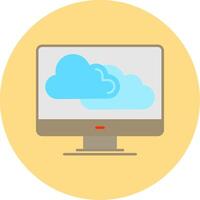 Cloud Flat Circle Icon vector