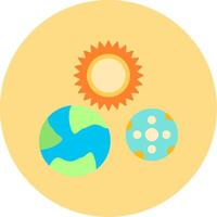 solar sistema plano circulo icono vector