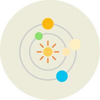 Solar System Flat Circle Icon vector