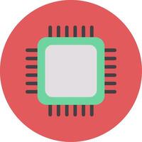 CPU Flat Circle Icon vector