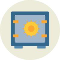 Safe Box Flat Circle Icon vector