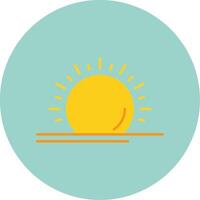 Sun Flat Circle Icon vector