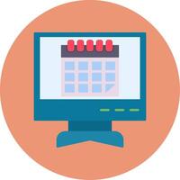 Calendar Flat Circle Icon vector