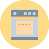 Electric Stove Flat Circle Icon vector