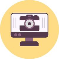 Camera Flat Circle Icon vector