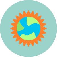 Sun Flat Circle Icon vector