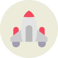 Spaceship Flat Circle Icon vector