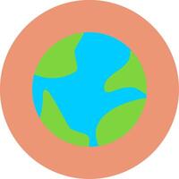 Earth Globe Flat Circle Icon vector