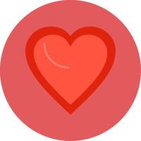 Heart Flat Circle Icon vector