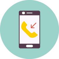Incoming Call Flat Circle Icon vector