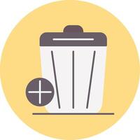 Trash Flat Circle Icon vector