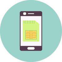 Phone Sim Card Flat Circle Icon vector