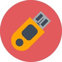 Pendrive Flat Circle Icon vector