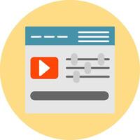 Video Editor Flat Circle Icon vector