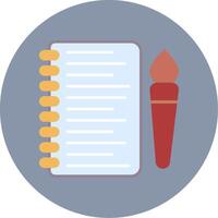 Sketchbook Flat Circle Icon vector