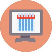 Calendar Flat Circle Icon vector