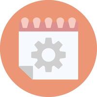 Time Management Flat Circle Icon vector