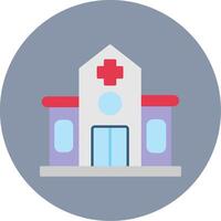 Hospital Flat Circle Icon vector