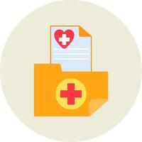 Medical Folder Flat Circle Icon vector