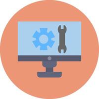 Technical Support Flat Circle Icon vector