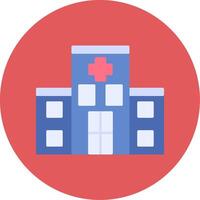 Hospital Flat Circle Icon vector