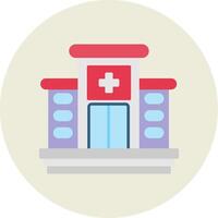 Hospital Flat Circle Icon vector