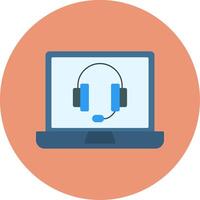 Call Center Flat Circle Icon vector