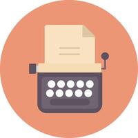 Typewriter Flat Circle Icon vector