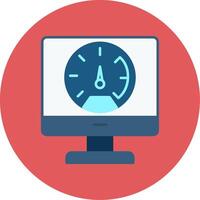 Speed Test Flat Circle Icon vector