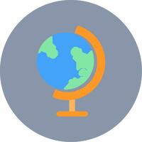 Earth Globe Flat Circle Icon vector