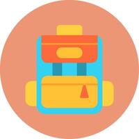 Backpack Flat Circle Icon vector