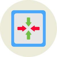 Exit Full Screen Flat Circle Icon vector