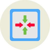 Exit Full Screen Flat Circle Icon vector