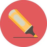 Highlighter Flat Circle Icon vector