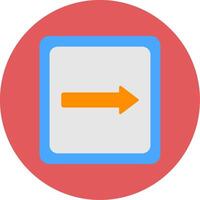 Right Flat Circle Icon vector