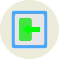 Log In Flat Circle Icon vector